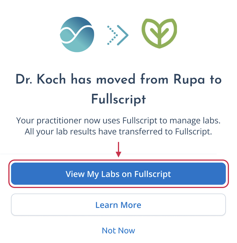 Click View My Labs on Fullscript.