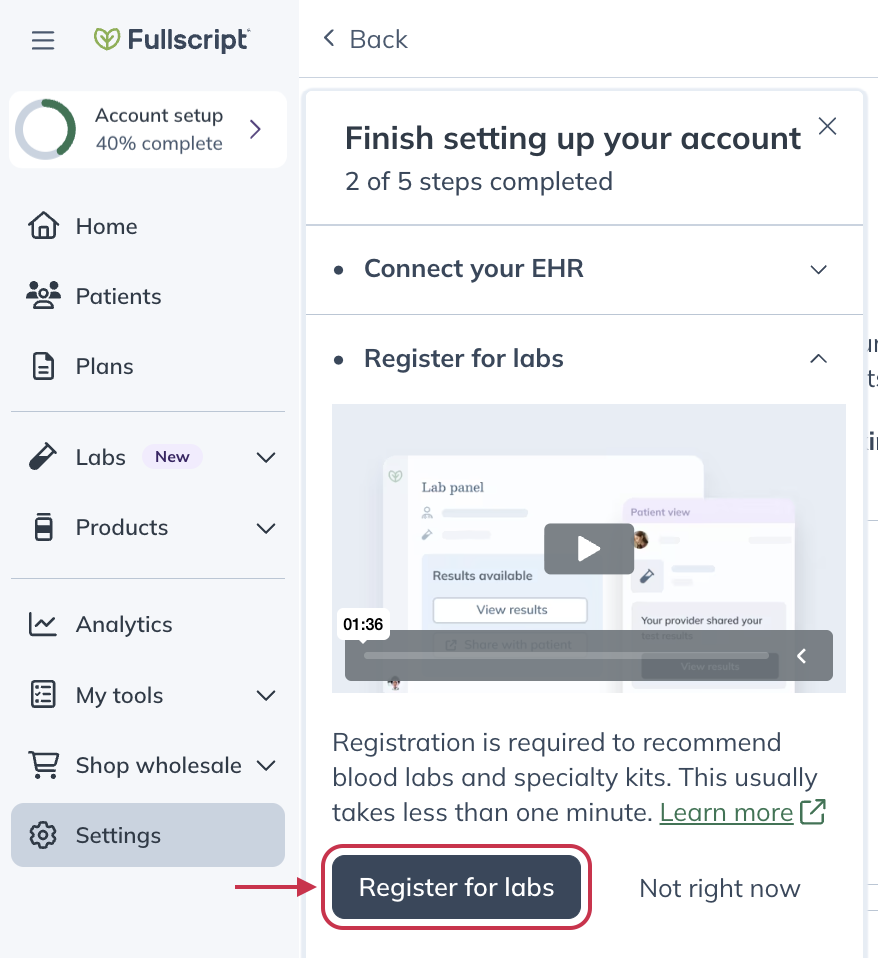 Click Register for labs.