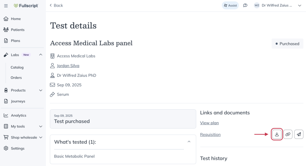 Click Download to download requisition.