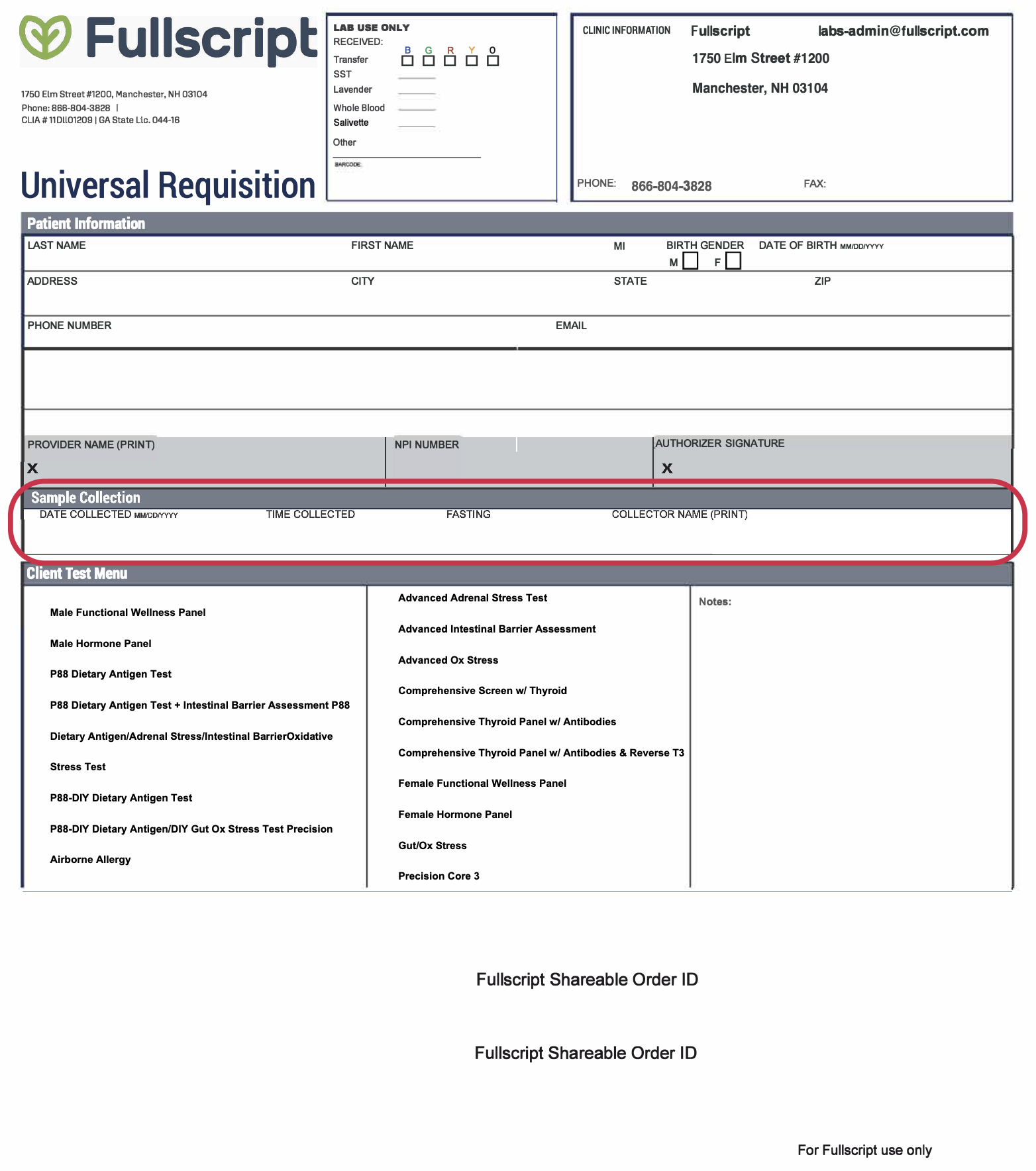Precision Point requisition sample.