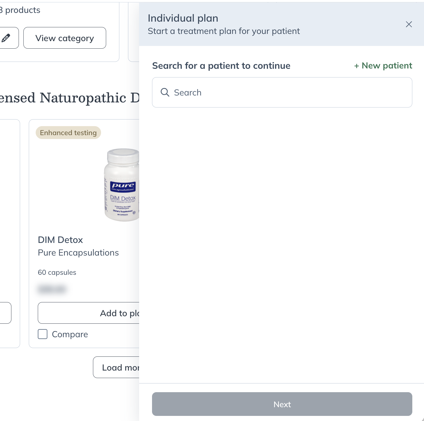 Create or search for a patient.