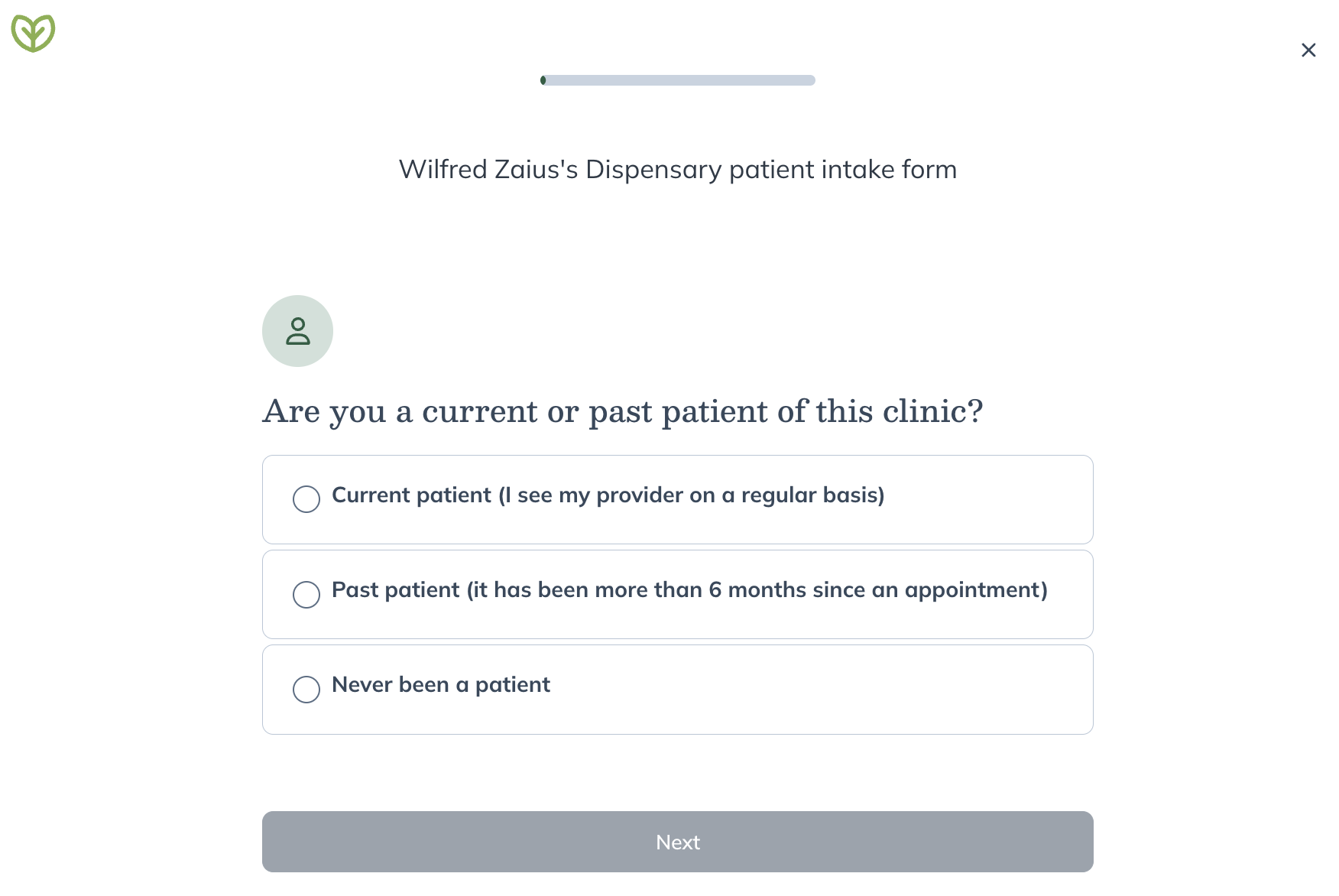 Intake survey questions displayed before scheduling a blood draw.